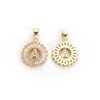 Cliobeads Bling Diamond Effect Dainty Alphabet Jewelry 18K Gold Coin Shape Hollow Letter Hollow Pinging Colar inicial8914090