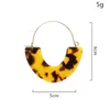 French custom fashion retro personality Charm earrings designer leopard print acrylic plate Ushaped ear quality ring fine acetate45522244