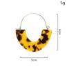 French Custom Fashion Retro Personality Orecchini Designer Stampa leopardo Stampa acrilica Piatta Ushaped Ear Facty Ring Fine Aceta45522244