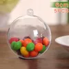 Décoration de fête 5 pièces en plastique transparent boules de noël boules sphère remplissable arbre de noël ornement transparent BDF99