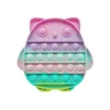 Macaron 색상 새로운 색상 유니콘 사과 고양이 푸시 거품 안티 스트레스 릴리프 장난감 키즈 레인보우 보드 게임 선물 어린이 놀이 압력 감소