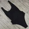 Tanga Siyah Seksi Kadın Tek Parça Mayo Katı Kadın Backless Brezilyalı Mayo Monokini Beachwear Mayo