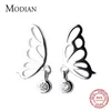 Fashion Hollow Butterfly Clear CZ Stud Earrings for Women 925 Sterling Silver Orecchini Fine Jewelry 210707