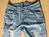 Moda Streetwear Męskie Dżinsy Vintage Blue Gray Color Skinny Zniszczone Ripped Jeans Broken Punk Spodnie Homme Hip Hop Jeans Men 211009