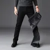 Hommes Fashion Jeans d'hiver Men Black Slim Fit Stretch Streth