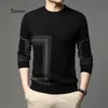 Heren Sweaters Wol Trui Fashion Mens Gebreide Black Crew Neck Autum Winter Casual Jumper High End Designer Merk Kleding