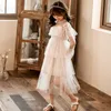 YourSeason 4 To 16 Years Teen Girls Stars Mesh PrincDrMother And Kids Sweet Party Dresses 2020 Spring Autumn X0803