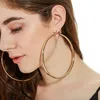 Giant Nickle Free Gold Round Hoop Charm Earring Kobiety 120mm Cienkie Duże Hoop Kolczyki 110mm