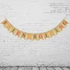Party Decoration FRIENDS GIVING Hanging Pull Flower Linen Banner DIY Event Jute Burlap Swallowtail Flags Craft Supplies Confetti