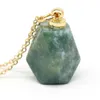 Pendant Necklaces Natural Perfume Bottle Crystal Stone Necklace Agates Malachite Essential Oil Diffuser Charm Copper Chain Jewelry9651330