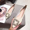 Famtiyaa casual kvinnor lägenheter skor kvinna sommar ny mode pekad tå ballerina ballett glida på skor 2020