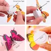 Colorido luminoso mariposa LED luz de noche boda lámpara decorativa pegatinas niños pequeños regalos JUGUETES juego con pilas