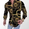 in stock XXXL Blouses summer new European and American shirt men's printed cardigan TOP long sleeved men shirts