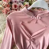 Vårhösten retro ung cheongsam med ihålig bröst och smal sexig hip klänning kvinnor UK549 210506