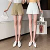 Sommer Korean Fashion Metalknöpfe Shorts Frauen losen hohe hüftweite Beinmahlharuku Frau 210507