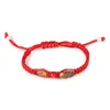 Länkkedja röd rep knutarmband för kvinnor män justerbar klassisk enkel hand smycken gåva droppe