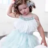 Retail Girl Dress Summer Pióro Princess for Party Wedding Show Comper Dzieci Odzież E2305 210610