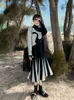 タートルネック長袖の暖かいスリムな女性のドレス韓国風のコントラストカラーステッチ動物パターンニット210510