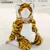 Bebek Bebek Tulum Giysileri 0-3Y Toddler Erkek Kız Doğan Karikatür Kaplan Onesie Fermuar Flanel Sıcak Kawaii Sevimli Kostüm 211101