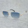 Vintage Rimless C Draad Zonnebril Mannen Eyewear Women voor zomer luxe bril Menglazen frame oculos de sol las gafas2976630