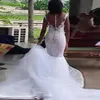 2022 Robes De Mariée Sirène Sud-Africaine Pour Les Femmes Sexy Illusion Dos Nu Boutons Longues Robes De Mariée Appliques Dentelle Plus La Taille Vestidos De Novia