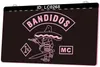 LC0268 Bandidos MCオートバイクラブライトサイン3D彫刻