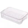 Storage Bottles & Jars 24 Grid Covered Egg Holder For Refrigerator Tray Box Dispenser Stackable Plastic Eggs Container Camping Picnic