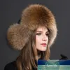 Hiver chaud dames 100% réel chapeau de fourrure de raton laveur russe véritable fourrure Bomber chapeau avec oreillettes pour les femmes conception experte d'usine Qual325J