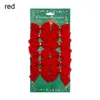 Décorations de Noël 12x Noeud papillon rouge suspendu Or Argent Bowknot Ornements d'arbre Année Noël Fête Cadeau Décor