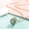 EUDORA 20mm Blue Flower Ball Harmony Ball Musical Pendant Angel Caller Bola Necklace For Baby Pregnancy Jewelry Gift Idea X0707