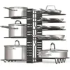 8 lagen pot organizer rack kast opslag rack deksel pan houder keuken aanrecht