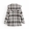 Jacket Women Tweed Plaid Winter Coat Woman Vintage Long Sleeve Oversized Jackets Ladies Loose Casual Overcoats 210519