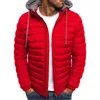 Winter Cotton Men's Down Jacket Hooded Long Sleeve Cardigan Zipper Pockets Solid Thick Fashion Casual Down Jacket Y1103