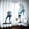 中国風3Dカーテンブラックアウト女の子の部屋の装飾のドレープのための美しい風景のカーテン