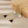 Luksusowa Pearl Geometryczna Dangle Teen Cross Heart Stud Goth Jewelry 2021 Trend Damskie Kolczyki Akcesoria