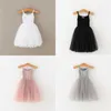 2021夏の女の子の服プリンセスのページェントソリッドAラインキッズドレス3-8歳の誕生日パーティーBaby Girl Dress Q0716