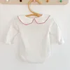 Infant Baby Girls Letter Loving Heart Embroider Rompers Clothing Spring Autumn Kids Girl Long Sleeve Clothes 210429