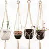 Plant Hangers Macrame Bloem Potten Houder Touw Gevlochten Opknoping Planter Mand Home Creatieve Tuin Decor 8 Ontwerpen Optionele DAP245