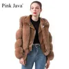 ROSE JAVA 20109 arrivée femmes manteaux d'hiver veste de fourrure véritable vestes en cuir véritable en peau de mouton véritable vêtements de fourrure de luxe 211206