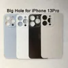 50 pcs Big Hole Back Carcaça porta porta tampa de vidro com substituição adesiva para iPhone 13 mini 13 pro máximo