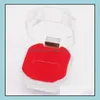 Caixas de jóias Display de embalagem 20 pçs / lote Pacote anel de brinco caixa acrílico transparente de queda de casamento entrega 2021 mfvxe