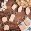 Free DHL Blank Wooden Key Chain Round Pendants Personalized Wood Keyring Car Rectangle Keychains Supplies for DIY Craft Making Kimter-G199F
