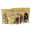 Gift Wrap 50pcs Food Packaging Candy With Window Nut Beans Pouches Party Supplies Kraft Paper Bag Package281U