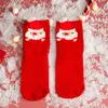 2021 Mode Cartoon Christmas Socks Kvinnors Vanliga Casual Socks Straight Socks