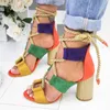 LoozyKit mode sommar espadrilles kvinnor sandaler häl pekad fisk mun gladiator sandal hamp rep spets upp plattform sko y19070203