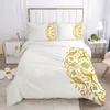 3D cama roupa de cama edredom conjunto colcha coberta travesseiro shams bedclothes conjuntos de cama gêmeo completo flor dupla do estilo europeu 210319