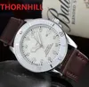 Top quality Men Leather Watch Stopwatch Fashion Casual clock Big Man Wristwatches Luxury Quartz Claassic Watches Montre Femme Relo257x