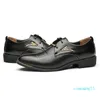Dress Shoes Classic Man Pointed Toe Pu Leather Metal Decorative Buckle Formal Lace-up Male Plus Size1 xx2