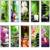 3D Door Sticker Mural Wallpaper Modern Poster Stone Candle Flower Self Adhesive PVC Waterproof Decal Renovation Home Decoration 210317