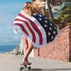 Американский флаг Pattern Pattern Flag Flag Beach Towel UAS Flag Beach Шаль Полиэстер Yoga Одеяла для пикника 150 * 150см